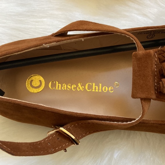 🆕 Chase + Chloe Tan jersey Mary-Janes in size 7.5 - Picture 3 of 5